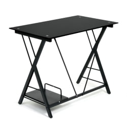 Стеклянный компьютерный стол GD-01 Black (черный)