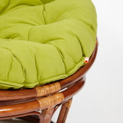 Кресло ПАПАСАН 23/01 В /с подушкой/ диаметр подушки 125 см, 115х101х104 см, Пекан (орех), флок Олива, 23 / PAPASAN W Pecan