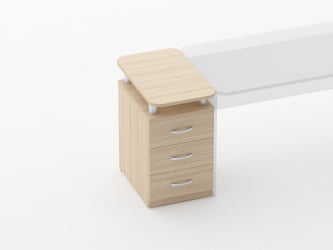 Тумба приставная на 3 ящика с проставками Глассй 3.10.16 Дуб молочный / Glassy