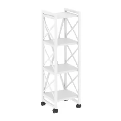 Стеллаж на колесных опорах - 4 полки LOFT  VR.L-MST.K-4.4 Металл белый Белый Бриллиант