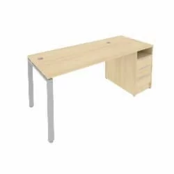 Рабочая станция с опорной тумбой Метал Сйстем Б.РС-СТП -1.3 Акация/Серый / Metal System