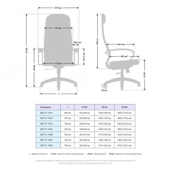 Кресло офисное METTA B 1m 17K1/K131, Основание 17834 Комплект 3 Светло-коричневое