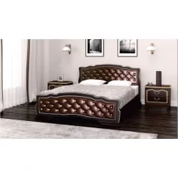 Кровать из массива Карина-10 200х140 Орех темный Бриллиант