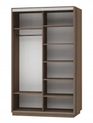 Шкаф-купе двухдверный Экспресс Дуо Комби 1400х2400х Ясень шимо тёмный / 1400х2400h