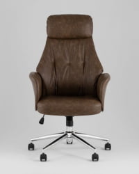 Кресло офисное ТопЧаирс Неома коричневый экокожа / TopChairs Neoma
