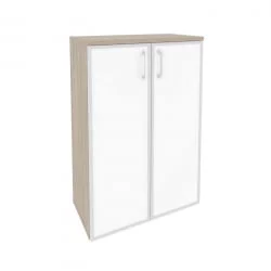 Шкаф средний широкий ОНИКС О.СТ-2.4Р вхите Дуб Аттик / ONIX O.ST-2.4R white