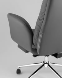 Кресло руководителя ТопЧаирс Солид НC с оттоманкой серый / TopChairs Solid NC