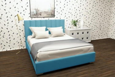Кровать 80 на 200 Терра с ортопедическим основанием Цвет фасада: Бирюзовый; Материал фасада: Металл/Велюр; Спальное место: 800х2000 мм