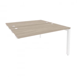 Стол-приставка двойной на П-образном м/к к опорным элем. ОНИКС О.МП-Д.СПР-3.7 Дуб Аттик/Белый / ONIX O.MP-D.SPR-3.7