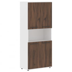 Шкаф с двумя комплектами глухих малых дверей ЕДИС ЕХCС 85.4 Дуб Денвер темный Мокко Белый / EDIS EHCS