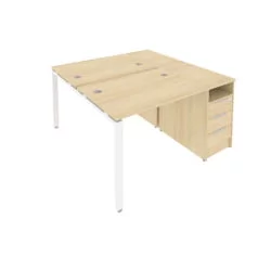 Рабочая станция с опорной тумбой Metal System Б.РС-СТП-2.1 Акация/Белый