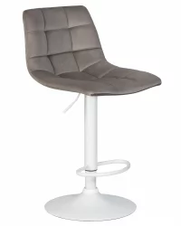 Стул барный DOBRIN TAILOR WHITE Серый велюр MJ9-75