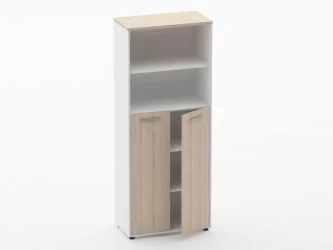 Шкаф 4 широкий 2 полки открытые, 3 полки закрытые Deka 10.19.131 Туя/Белый