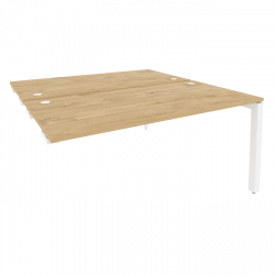 Стол-приставка двойной на П-образном м/к к опорным элем. ОНИКС О.МП-Д.СПР-4.8 Тиквуд Светлый/Белый / ONIX O.MP-D.SPR-4.8