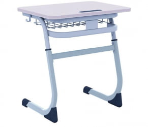 Парта одноместная регулируемая по высоте СМАРТЙ 600х500 с углом наклона столешницы (рост 3-5) Серый/Серый / SMARTY