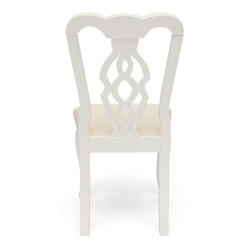 Стул Афродита/ Aphrodite дерево гевея, 46х54х99см, Ivory white, ткань кремовая с рисунком (3321)