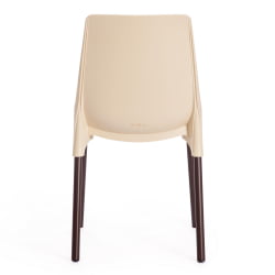 Стул GENIUS (mod 75) металл/пластик, 46x56x84cм, бежевый/коричневые ножки