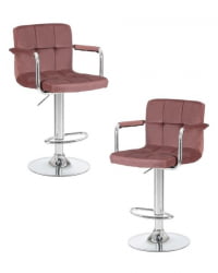 Стул барный DOBRIN KRUGER ARM (пудрово-розовый велюр (MJ9-32)) 2 шт