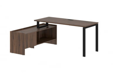 Стол с тумбой ЕДИС ЕУCТ 17614 Дуб Денвер темный Черный / EDIS EUCT