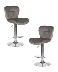 Стул барный ДОБРИН БАРНЙ (серый велюр (МДЖ9-75)) 2 шт / DOBRIN BARNY (MJ9-75))