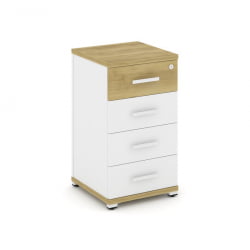 Тумба опорная/приставная с 4 ящиками CONCEPT CN.TUO-002 B/W Дуб Винченцо Белый бриллиант Белый