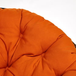 Кресло PAPASAN 23/01 W /с подушкой/ диаметр подушки 122 см, 115х101х104 см, Antique brown (античный черно-коричневый), ткань Оранжевый