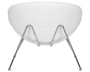 Кресло дизайнерское DOBRIN EMILY (белый (букле) ткань , хромированная сталь)