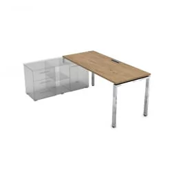 Стол рабочий, прямолинейный три опоры, левый GLOSS LINE НСТЛ-П.984 Teakwood