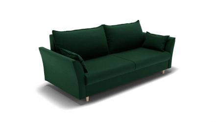 Диван Барселона-1 пружинный блок змейка (ЗР) Цвет фасада: Зеленый; Тип: Прямой; Материал фасада: Металл/Велюр
