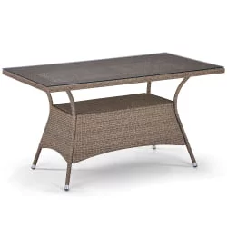 Плетеный стол T198B-W56-140x80 Light brown Плетеный стол T198B-W56-140x80 Light brown