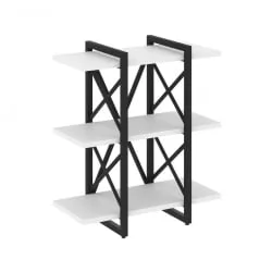 Стеллаж на регулируемых опорах - 3 полки LOFT VR.L-MST.O-3.4V Металл черный Белый Бриллиант