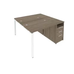 Рабочая станция с опорной тумбой Метал Сйстем Б.РС-СТП-2.1 Вяз/Белый / Metal System