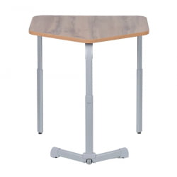 Парта одноместная трапеция (рост 3-7) Клен Танзау/Металл Серый