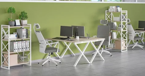 Стеллаж на колесных опорах - 3 полки LOFT  VR.L-MST.K-3.4 Металл белый Денвер светлый
