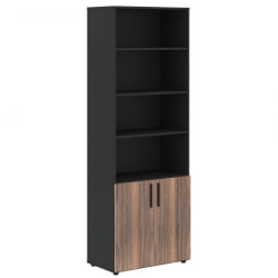 Шкаф с 1 комплектом глухих малых дверей VELION VENEER VRHCS 80.5 Американский орех Яшма черная