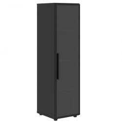 Шкаф-колонка со стеклянной дверью в металлической раме (правый) VELION VENEER VRMCS 40.2 R Яшма черная