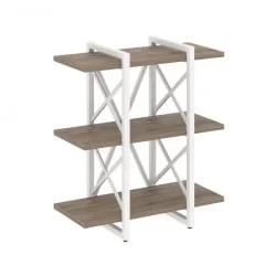 Стеллаж на регулируемых опорах - 3 полки LOFT VR.L-MST.O-3.4V Металл белый Тиквуд темный