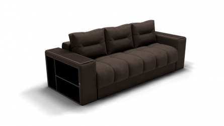 Диван Барон - 1 (ЗР) Цвет фасада: Коричневый; Тип: Прямой; Материал фасада: Металл/Велюр