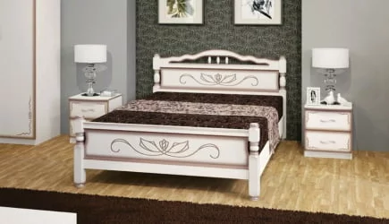 Кровать из массива Карина-5 200х160 Слоновая кость Кровать из массива Карина-5 200х160 Слоновая кость