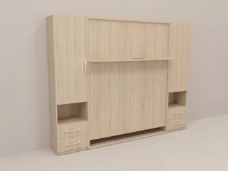 Кровать с подъёмным механизмом Смарт 1 Ш+К+Ш 1600 Ясень шимо темный