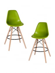 Стул барный ДОБРИН ДСВ БАР (ножки светлый бук, цвет сиденья салатовый (Г-08)) 2 шт / DOBRIN DSW BAR (G-08))