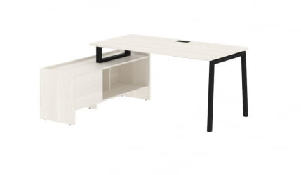 Стол с тумбой ЕДИС ЕЛCТ 17814 Ясень Траун Черный / EDIS ELCT