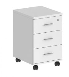 Тумба мобильная с тремя ящиками Сигма СГ.611.ВХ.ВХ.М Белый / Sigma SG.611.WH.WH.M