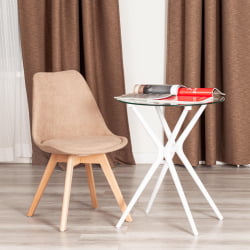Стул TULIP SOFT (mod. 053V) дерево/пластик/ткань, 49,5 x 54,5 x 84 см, Бежевый (Beige) LY1701-4