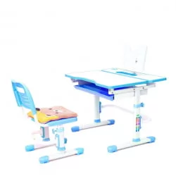 Комплект парта и стул с чехлом RIFFORMA Comfort-07 Белый Голубой