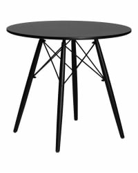 Стол обеденный DOBRIN CHELSEA 80 BLACK (столешница черная, основание черное)