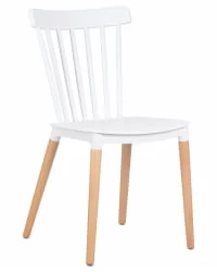 Стул обеденный ДОБРИН ТХЕО ножки светлый бук Белый В-02 / DOBRIN THEO W-02