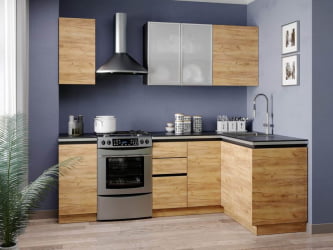 Шкаф кухонный 450 Шервуд ЛД 281.330.000.024 Черный Дуб золотой