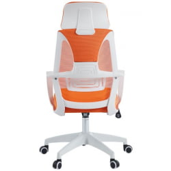 Кресло руководителя CХАИРМАН CХ636 ткань/сетка оранжевый, белый пластик (М) / CHAIRMAN CH636 (M)