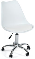 Компьютерное кресло TULIP (mod.106-1) металл/пластик/PU, 58 x 47 x 97см, White (белый) / Chrome (хром)